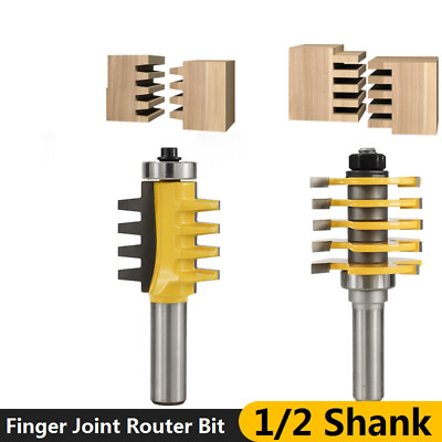 #ad Finger Joint Router Bit 2 Teeth Adjustable 1 4#x27;#x27; 1 2#x27;#x27; Shank
