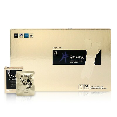 #ad GeumHeuk Korean Black Honey Ginseng Root Sliced 20g X 10 packs 200g Premium