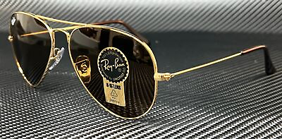 #ad RAY BAN RB3025 001 33 Gold Aviator 55 mm Unisex Sunglasses