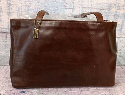#ad Eliza B Brown Leather Snap Tote Handbag Purse Handmade Leather Man Ltd