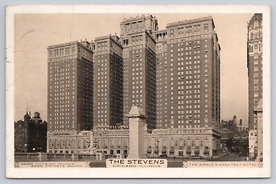 #ad Stevens Hotel Chicago Illinois IL 1942 Postcard World#x27;s Largest WB