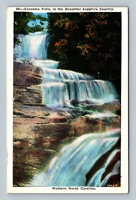 #ad Connestee Falls In The Beautiful Sapphire Country North Carolina NC Postcard