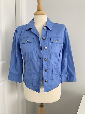 #ad Christopher Banks Size Small Women’s Structured Denim Type Jacket Bright Blue