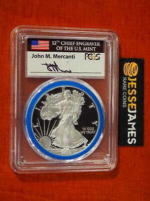 #ad 2012 W PROOF SILVER EAGLE PCGS PR70 DCAM MERCANTI SIGNED MINT ENGRAVER SERIES
