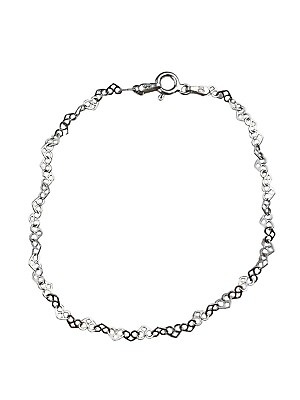 #ad Milor Italy Sterling Silver Delicate Heart Chain Bracelet Lightweight 7.25quot; $19.99