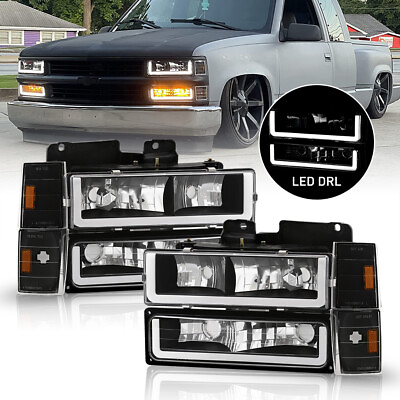 #ad For 94 95 96 97 98 Chevrolet Silverado Headlights Lamp DRL Left Right Waterproof