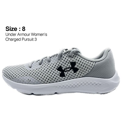 #ad Under Armour Women#x27;s Charged Pursuit 3 Gray Running Shoes US Shoe Size 8