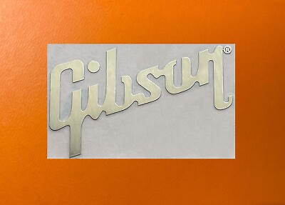 #ad 1 pcs Gibson Guitar Golden Color Mirror Sticker Logo Decal Badge 2quot; x 1.25quot;
