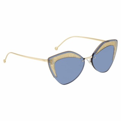 #ad Fendi FF0355 S ZI9 Geometric Blue lens Women Sunglasses