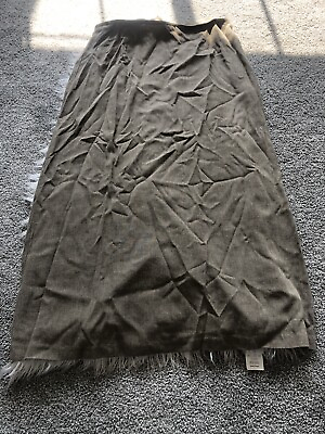 #ad Orvis women’s maxi skirt linen Blend size 14. A Line . Beige Zip Back. PP