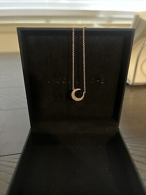 #ad CRESCENT MOON NECKLACE ROSE GOLD PAVE DIAMOND