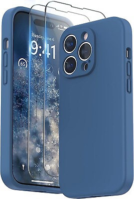 #ad Apple iPhone 14 Pro Case SURPHY Screen Protector Soft Liquid Silicone Blue Jay