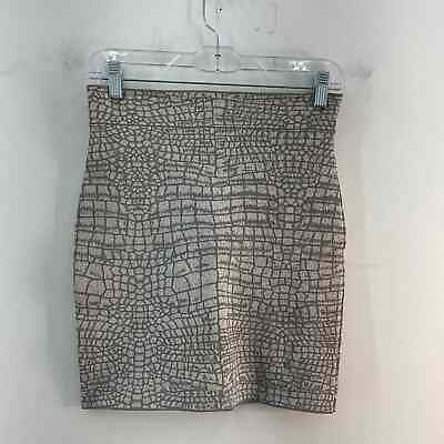 #ad BCBGMAXAZRIA Gray Pattern Mini Skirt Women#x27;s Size M