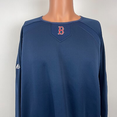 #ad Majestic Boston Red Sox Embroidered Therma Base Sweatshirt MLB Baseball 2XL
