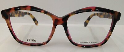 #ad Fendi FF 0093 F Pink Havana D4Y Plastic Eyeglasses Frame 54 15 140 Italy New RX