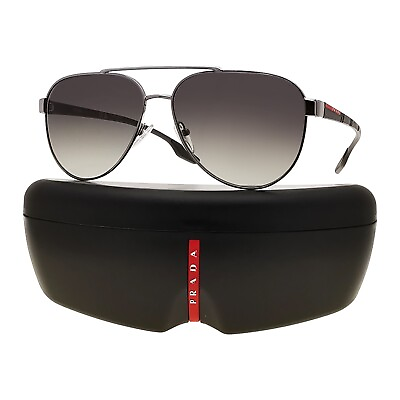 #ad Prada Sport Aviator Sunglasses SPS 54TS 5AV 3M1 Linea Rossa Gunmetal Gradient $116.96