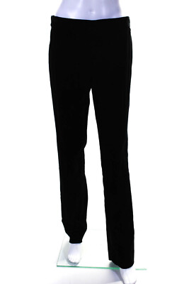 #ad Ralph Lauren Black Label Womens Black Cotton Velour Straight Leg Pants Size 6