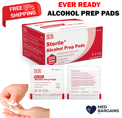 #ad Ever Ready First Aid Alcohol Prep Pads Individually Wrapped Medium 2 Ply Wipes