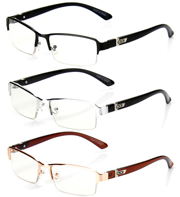 #ad Half Rim Rectangular Fashion Clear Lens Frame Eye Glasses Men Women Designer RX