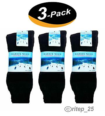#ad 9 Pairs Mens Winter Heavy Duty Thermal Rabbit Wool Crew Socks Size 10 15 3 Pack