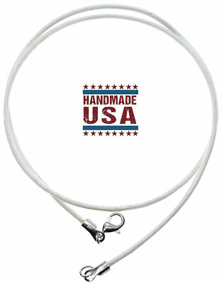 #ad White Leather Cord Necklace Silver Gold Clasp 16quot; 18quot; 20quot; 22quot; 24quot; 26quot; 28quot; 30quot;