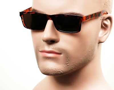 #ad Gangster Slim Square Sunglasses OG LOC Style Super Dark Brown Tortoise 59SD