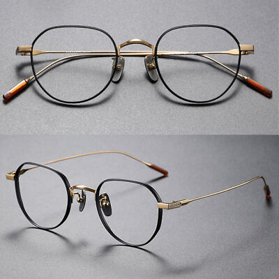 #ad 48mm Titanium Glasses Frames Women Men Irregular Eyeglasses Frames Demo Lens C