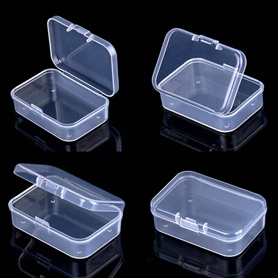#ad New Mini Square Clear Plastic Small Box Jewelry Storage Container Beads Case