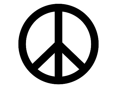 #ad Peace Sign Silhouette Vinyl Decal Round Hippie Boho Retro Tumbler Sticker