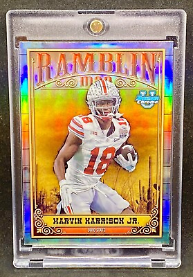 #ad MARVIN HARRISON JR. ROOKIE REFRACTOR Holo Chrome RC OHIO STATE MINT INVESTMENT