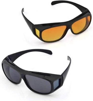 #ad Boolavard 2 PACK HD Night Day Vision Driving Wrap Around Anti Glare Sunglasses w