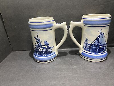 #ad a pair of Delfts Blue hand painted in Holland A.G.