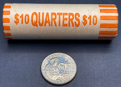 #ad Roll of Circulated Quarters 40 Coins Bank Wrapped 1 Bonus Wilma Mankiller Coin