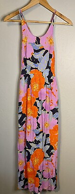 #ad Ann Taylor LOFT Full Bloom Floral Sleeveless Maxi Dress Size 0 Cross Cross Strap