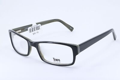 #ad Tempo MP1007 Black Rectangle Men Full Rim 55 19 145 Eyeglasses Frames