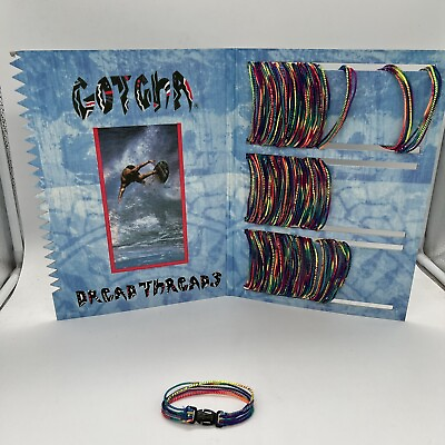 #ad Vintage Gotcha Single Bracelet Adult Unisex 80s 90s Surf Skate Rainbow Rope Wrap