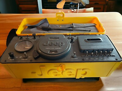 #ad Vintage Jeep Telemania Yellow Portable Boombox WPSS 1A CD Radio AM FM Cassette