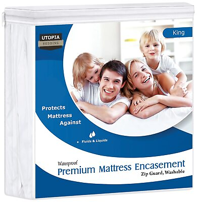 #ad Premium Mattress Zippered Encasement Waterproof Cover Utopia Bedding 10quot; Deep