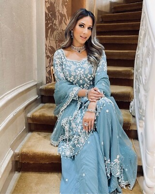 #ad DESIGNER WEDDING SALWAR KAMEEZ PARTY WEAR PAKISTANI NEW INDIAN DRESS BOLLYWOOD