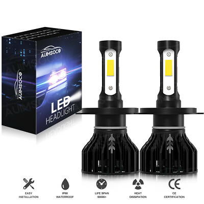 #ad 2Pcs LED Headlight Bulbs Car amp; Truck Parts Highamp;Low Dual Beam Kit 6000K H4 9003