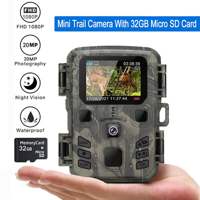 #ad 24MP Mini Hunting Trail Camera 1080P Wild Animal Trap IR Night Vision Scout IP65
