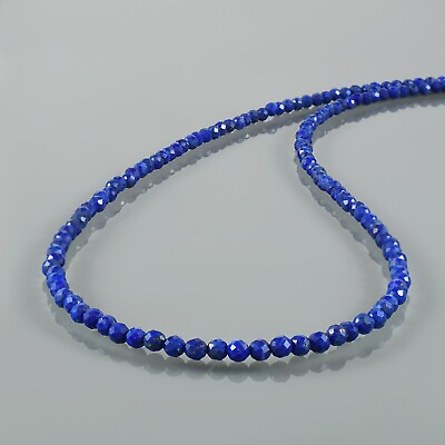 #ad Luxurious Handcrafted Lapis Lazuli 3mm Bead Minimalist Strand Necklace Bracelet