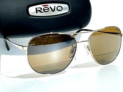 #ad NEW Revo MAXIE Shiny Gold Aviator POLARIZED Bronze Lens Sunglass 1080 04 BR