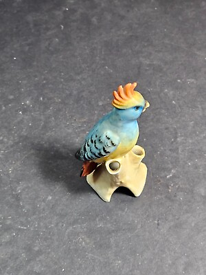 #ad German pie bird 5quot; colorful parrot blue orange and yellow marked Germany