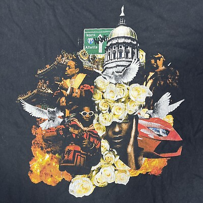 #ad Migos Culture T Shirt Medium Black North Atlanta Rap Tee Double Sided Hip Hop