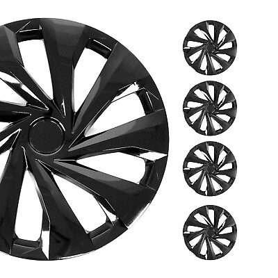 #ad 15 Inch Wheel Rim Covers Hubcaps for Nissan Black Gloss