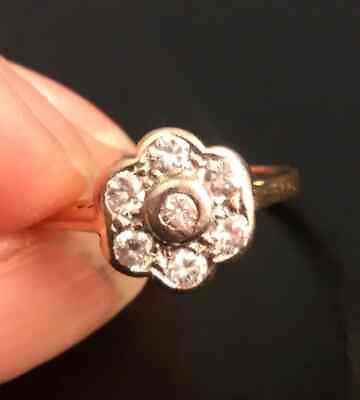 #ad 14ct Gold 0.5Ct Moissanite Cluster Ring Vintage Flower Style Gift Loveing Person