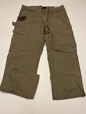 #ad Wrangler Riggs Workwear Khaki Carpenter Relaxed Fit Ripstop Pant 33 X 30