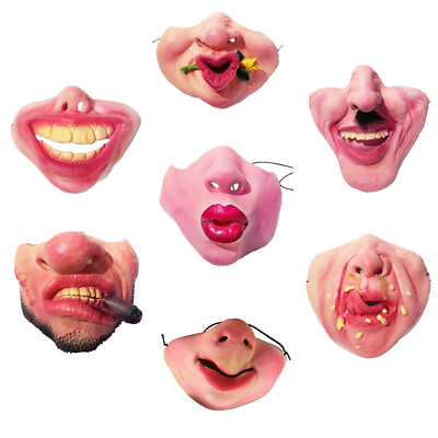 #ad Halloween Funny Latex Half Face Clown Mask Cosplay Humorous Band Horrible Horrib $9.89
