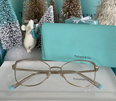#ad Tiffanyamp;Co Gold Eyeglass Glasses Frame TF 1136 6133 53 16 140 Full Rim W Case